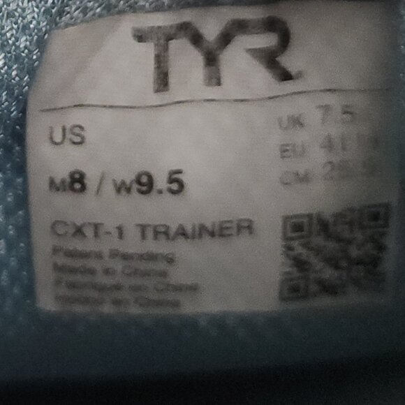 TYR CXT-1 Trainer Blue Sneaker Shoes Men's Size8/Women's Size 9.5 - Picture 10 of 13